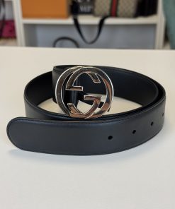 Alternative view of Cintura Gucci in Pelle Nera GG