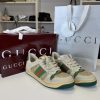 Sneakers Screener Gucci in Tela Camoscio e Pelle Donna