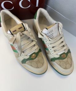 Alternative view of Sneakers Screener Gucci in Tela Camoscio e Pelle Donna