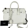 Borsa Saint Laurent Sac De Jour Baby in Pelle Martellata Bianca