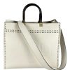 Borsa Fendi Shopper Sunshine Medium in Pelle Bianca