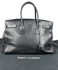 Alternative view of Borsa Saint Laurent Sac De Jour in Pelle Liscia Nera Dettagli Ottone