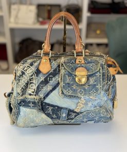 Borsa Louis Vuitton Speedy 30 in Denim Patchwork