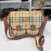 Borsa Tracolla Burberry in Tela Check e Pelle