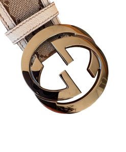 Alternative view of Cintura Gucci Fibbia GG Beige e Panna