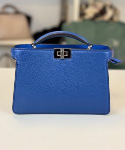 Alternative view of Fendi Peekaboo ISeeU Petite in Pelle Martellata Blu Elettrico