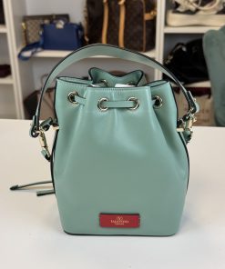Alternative view of Borsa Secchiello Valentino Garavani VLogo Pelle Teal