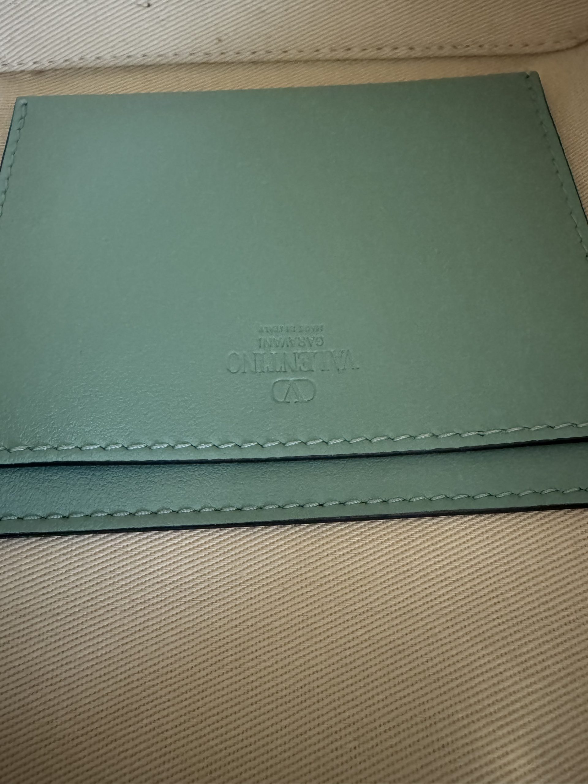 Borsa Secchiello Valentino Garavani VLogo Pelle Teal - immagine 6