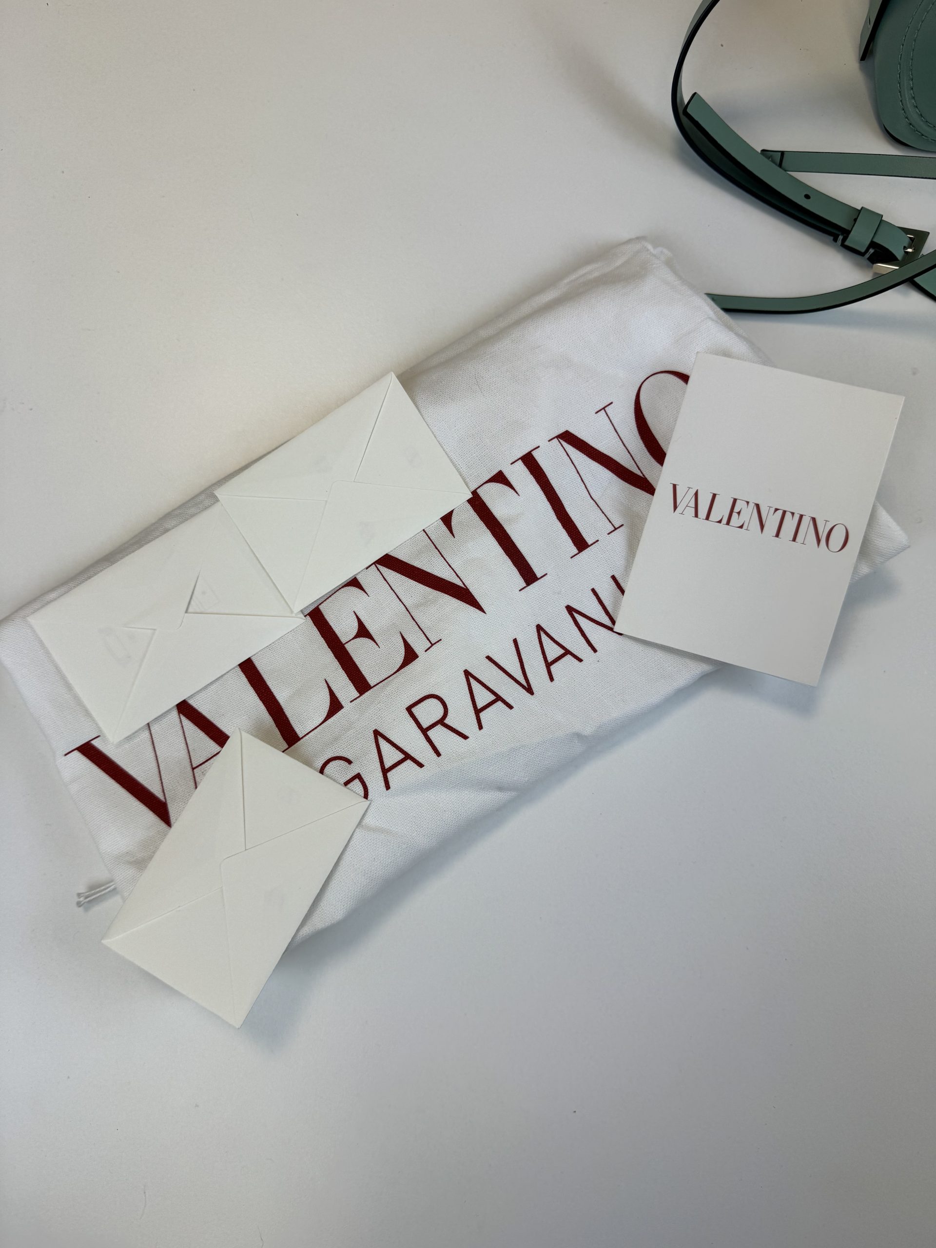 Borsa Secchiello Valentino Garavani VLogo Pelle Teal - immagine 3