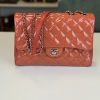 Borsa Chanel Classic in Pelle Verniciata Arancione