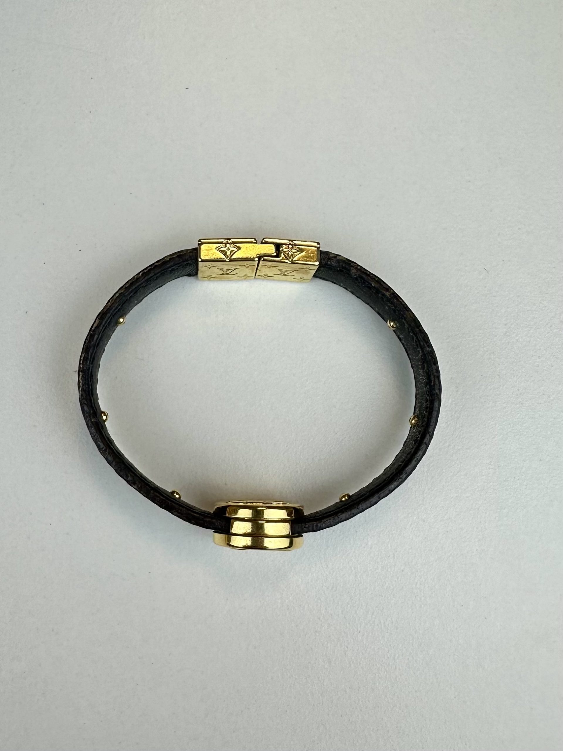 Bracciale Louis Vuitton LV Circle in Tela Monogram e Pelle - immagine 7