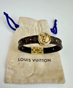 Bracciale Louis Vuitton LV Circle in Tela Monogram e Pelle