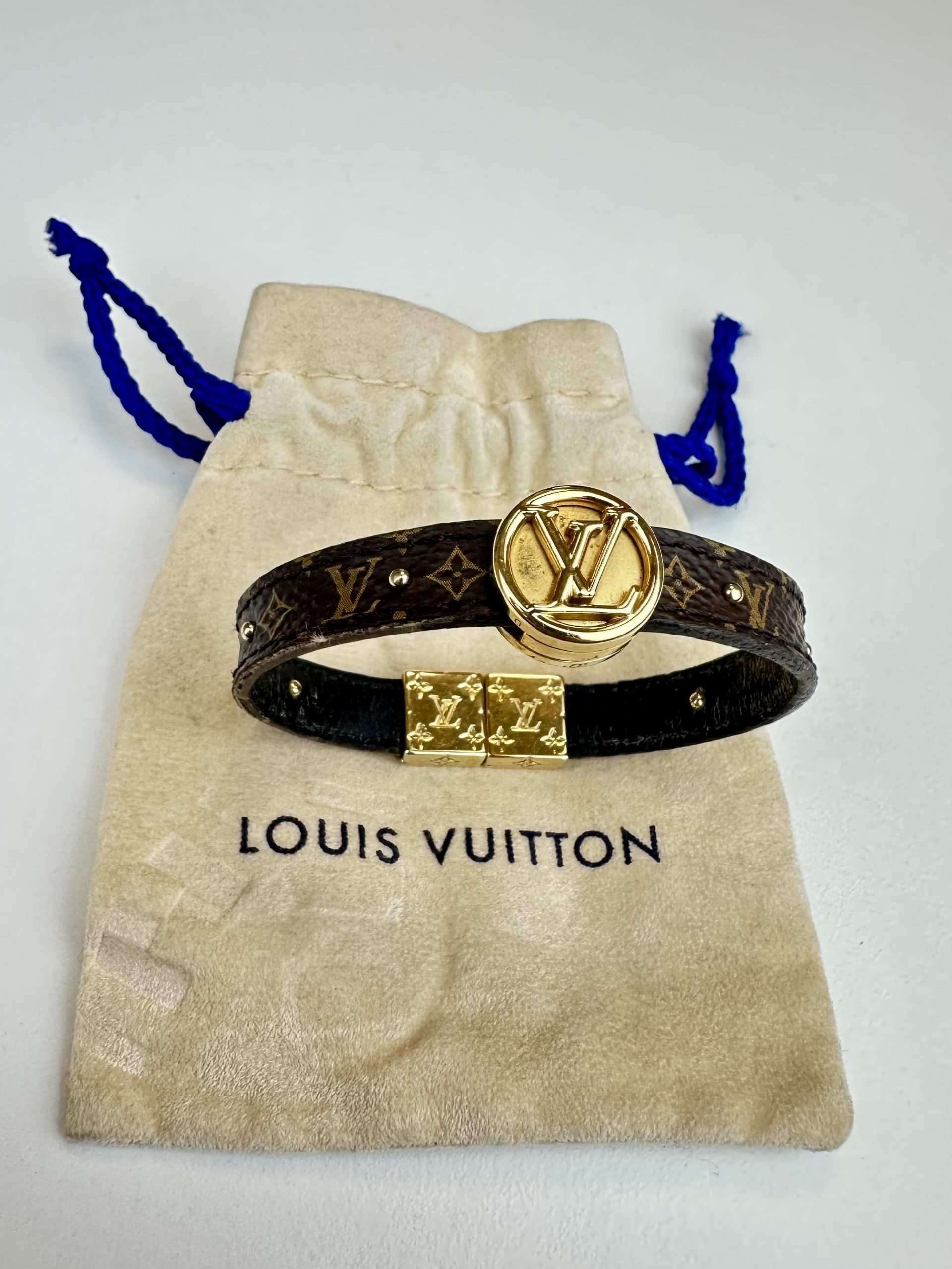 Bracciale Louis Vuitton LV Circle in Tela Monogram e Pelle