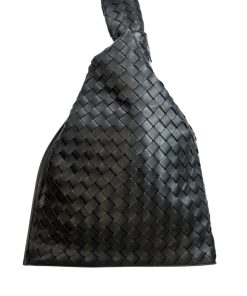 Borsa Bottega Veneta BV Twist in Pelle Nera Intrecciata