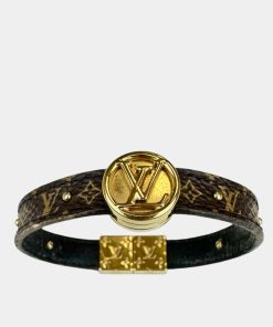 Alternative view of Bracciale Louis Vuitton LV Circle in Tela Monogram e Pelle