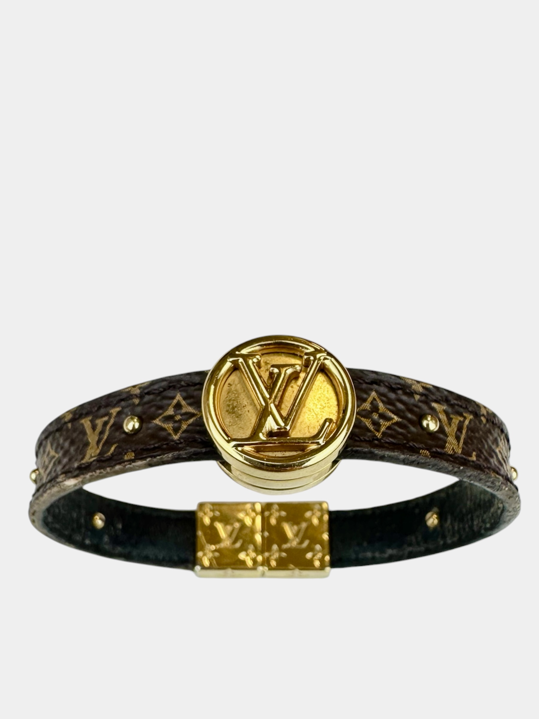 Bracciale Louis Vuitton LV Circle in Tela Monogram e Pelle - immagine 2