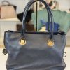 Borsa Versace Tote Bag in Pelle Martellata Nera