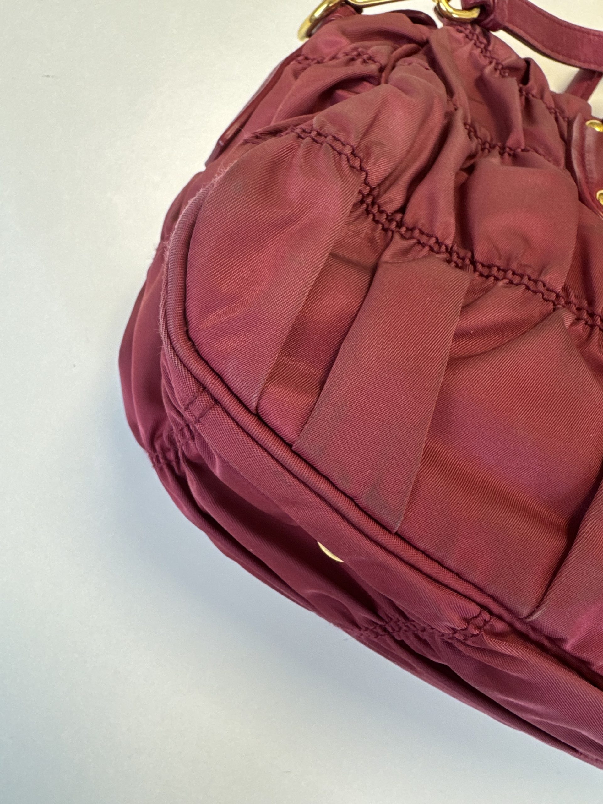 Borsa Prada in Nylon Gaufre Rosa Scuro - immagine 7