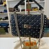 Borsa Valentino Rockstud Spike in Nappa Nera