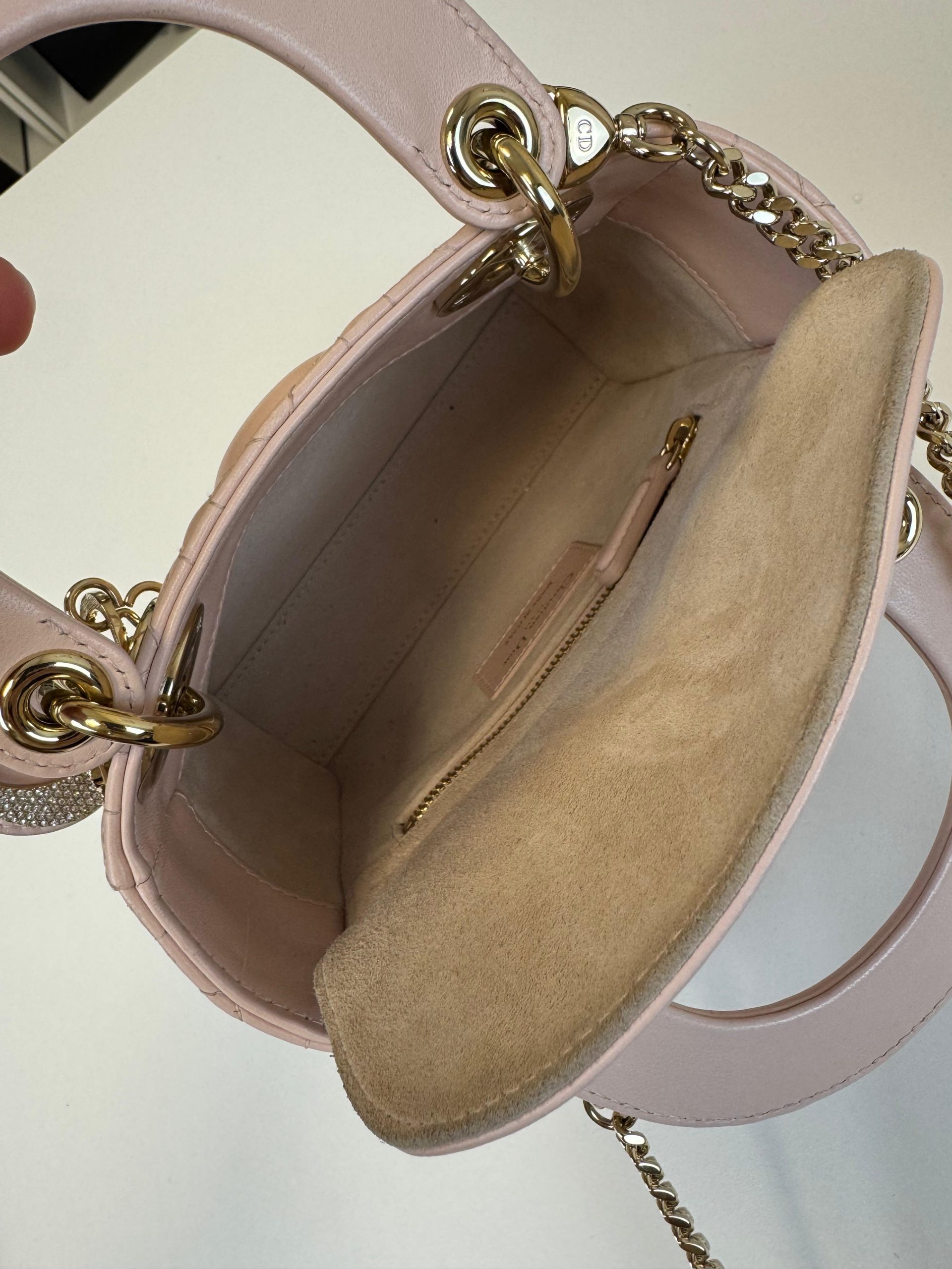 Borsa Mini Lady Dior Rosa Cipria - immagine 5