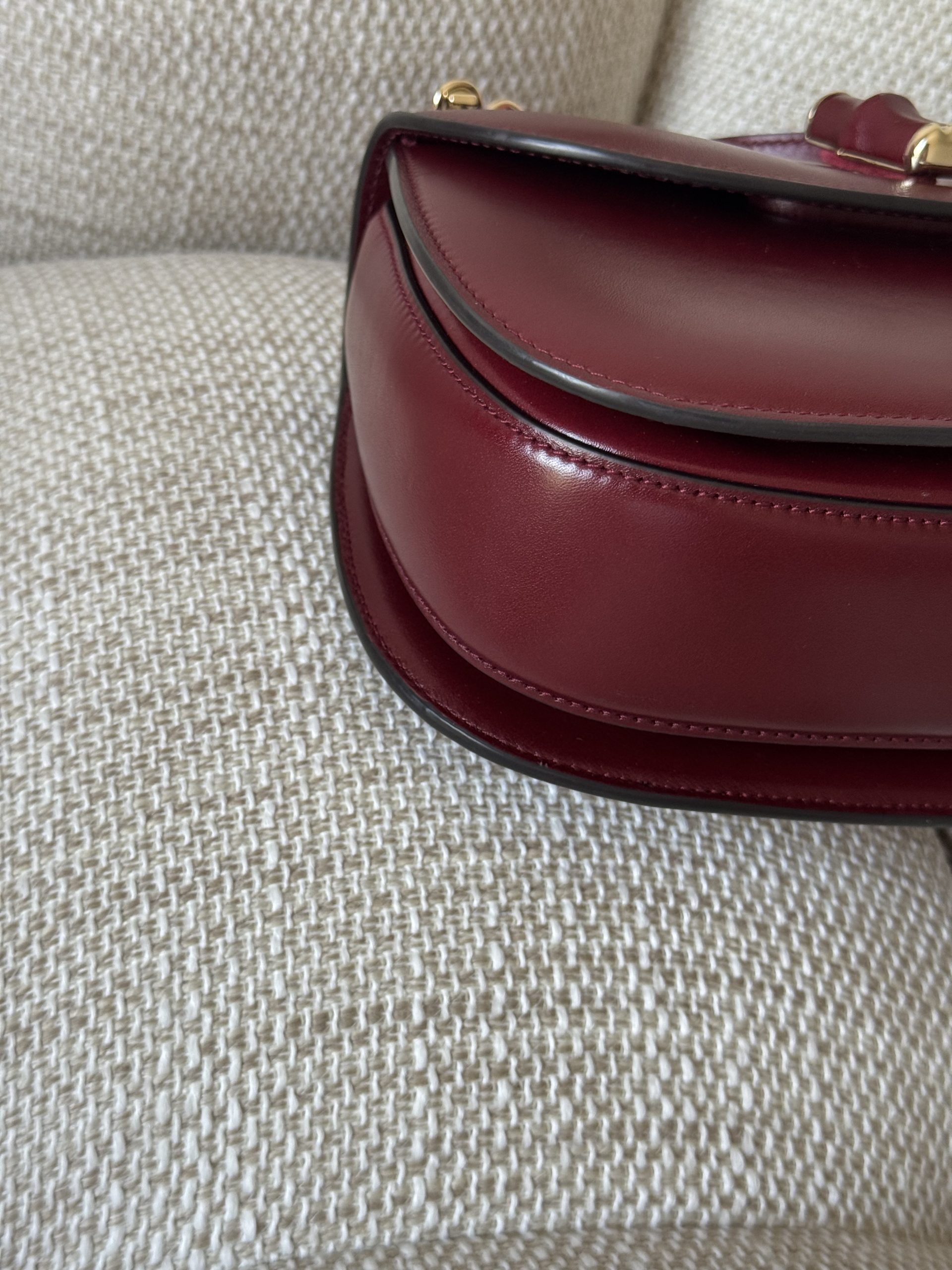 Borsa Gucci Bamboo 1947 in Pelle Bordeaux - immagine 9
