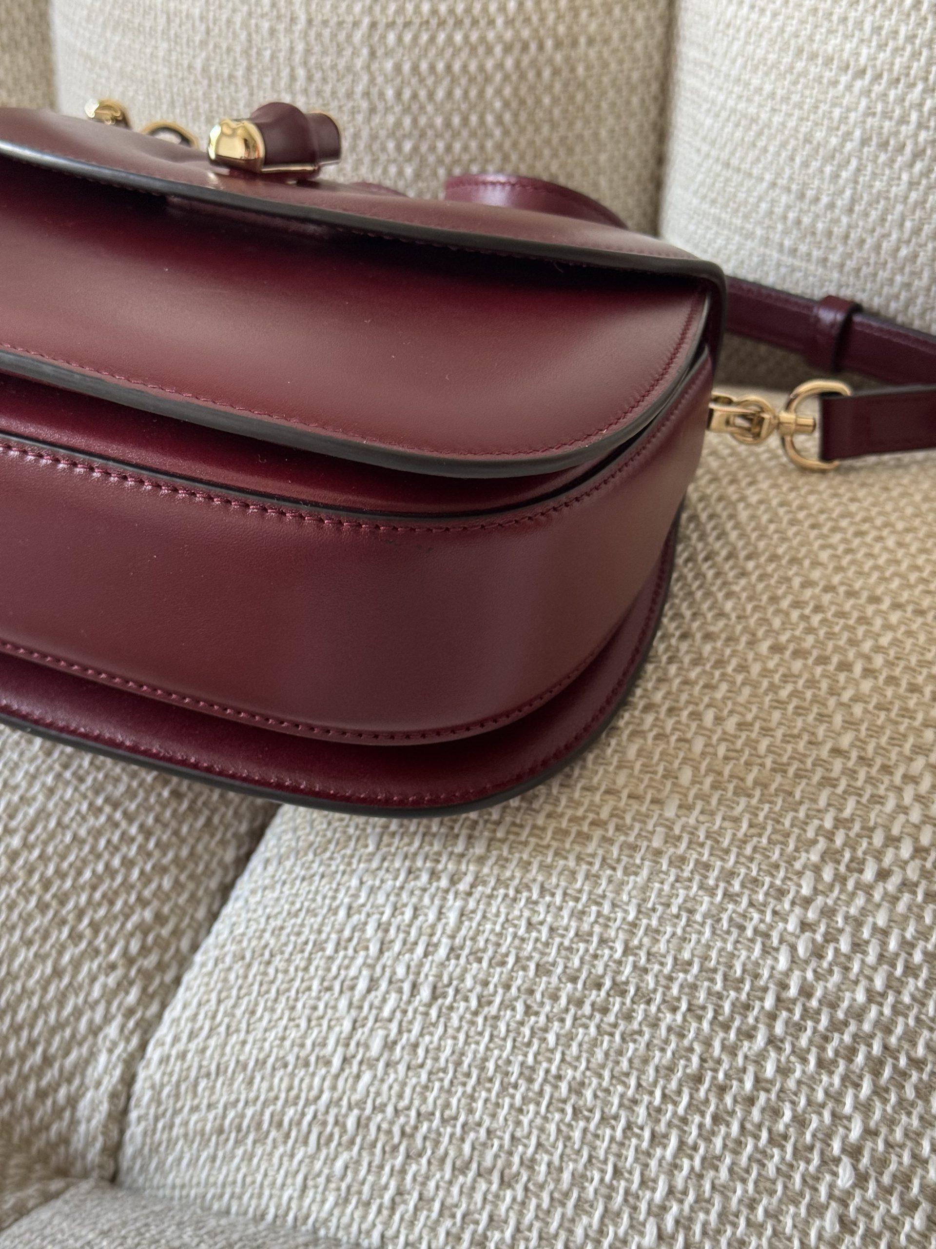 Borsa Gucci Bamboo 1947 in Pelle Bordeaux - immagine 8