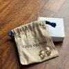 Orecchini Louis Vuitton Nanogram Enamel Bianco e Oro