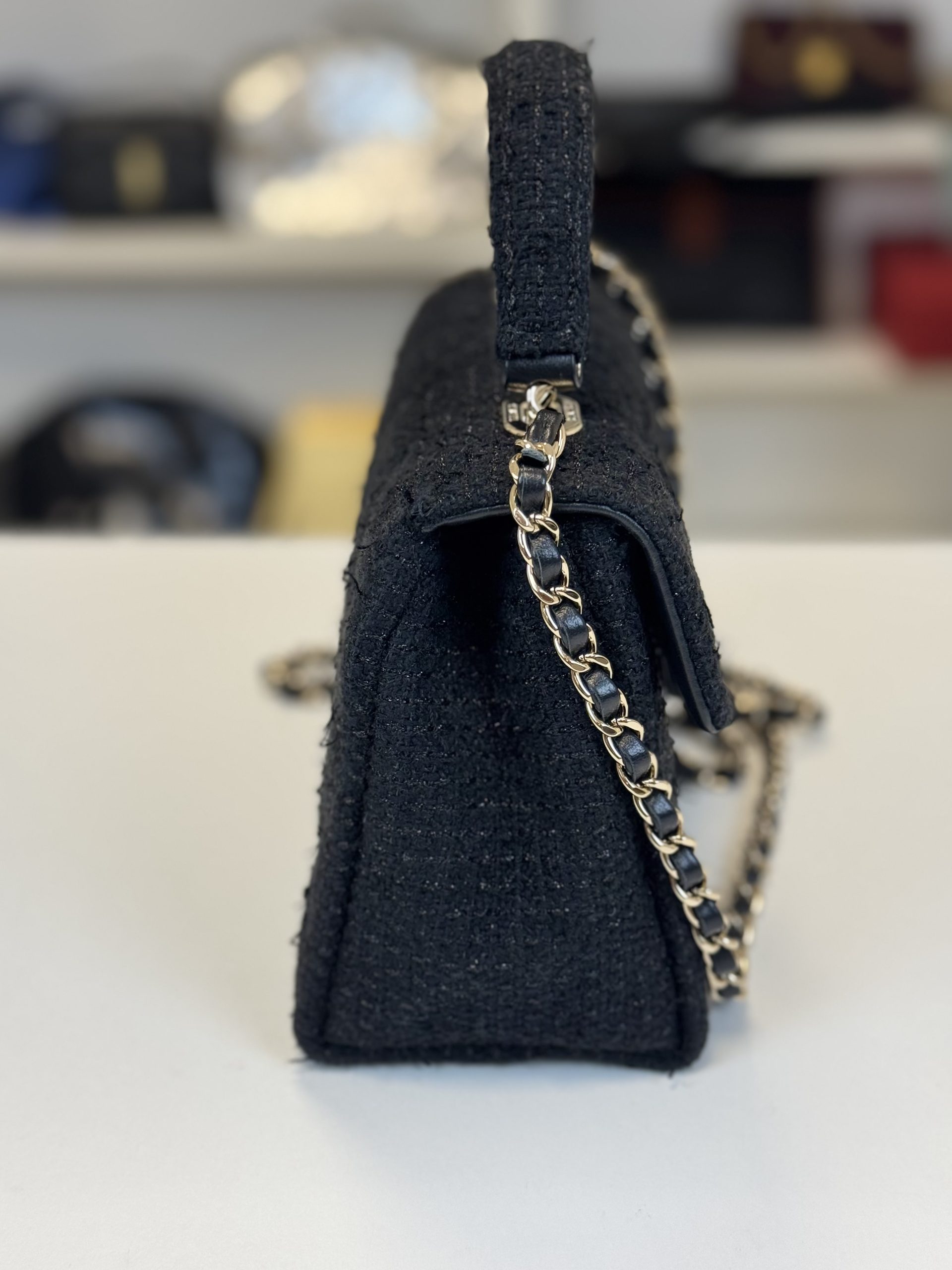 Borsa Chanel in Tweed Nero - immagine 14