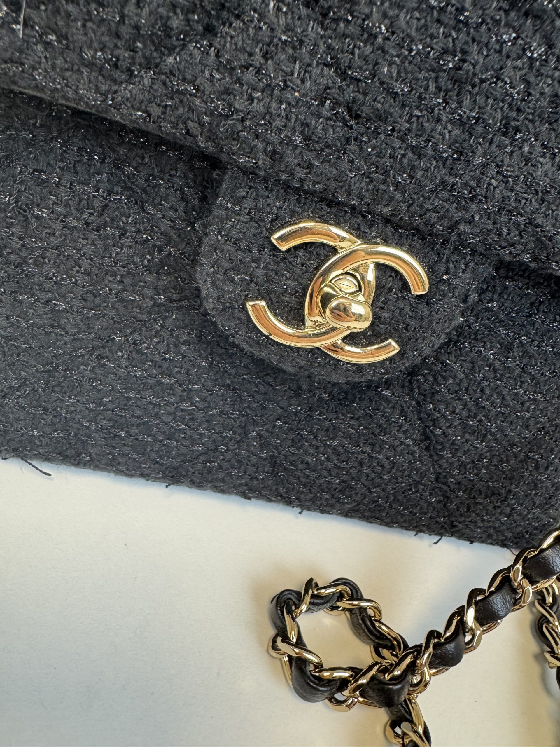 Borsa Chanel in Tweed Nero - immagine 13