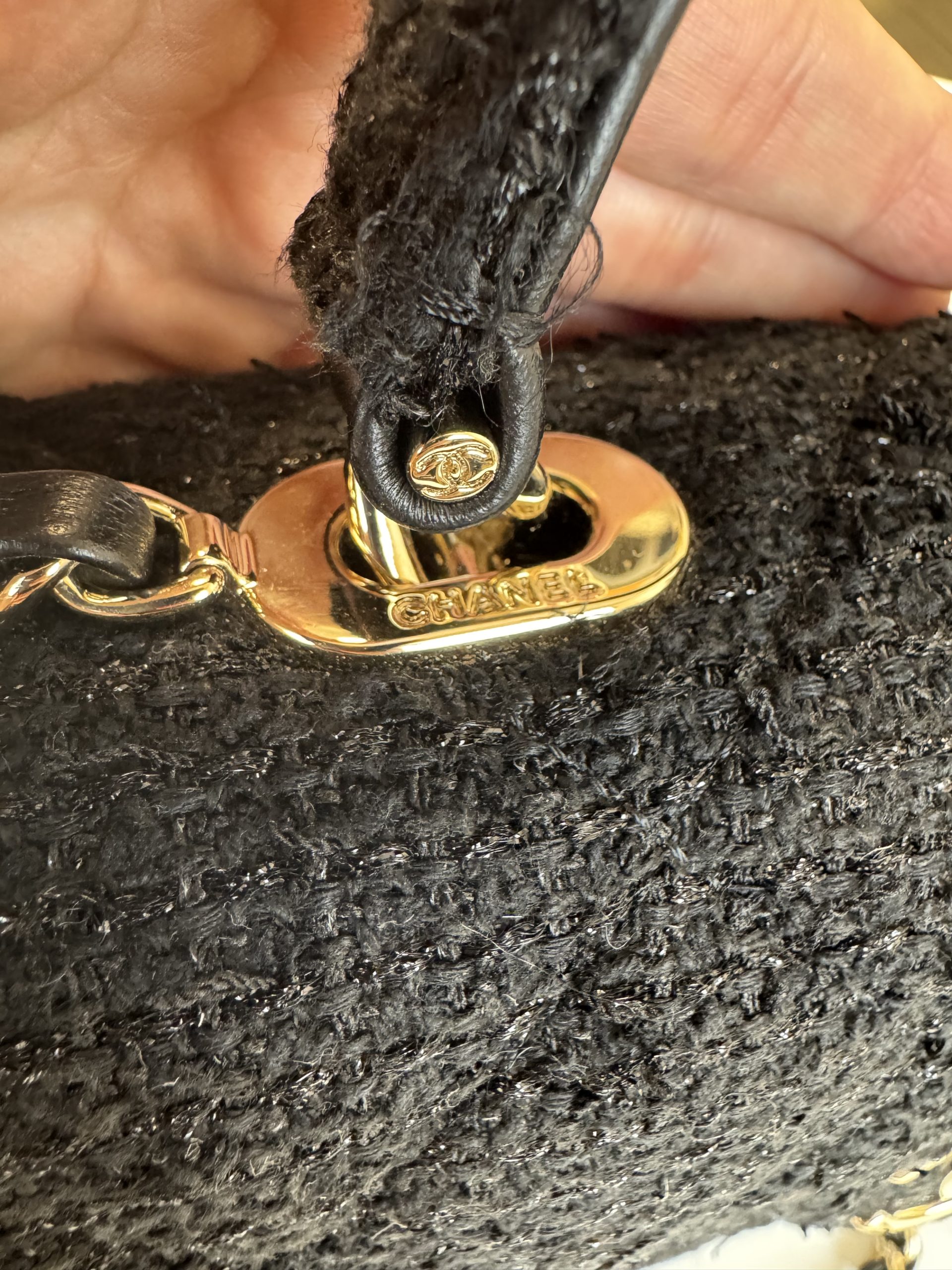 Borsa Chanel in Tweed Nero - immagine 12