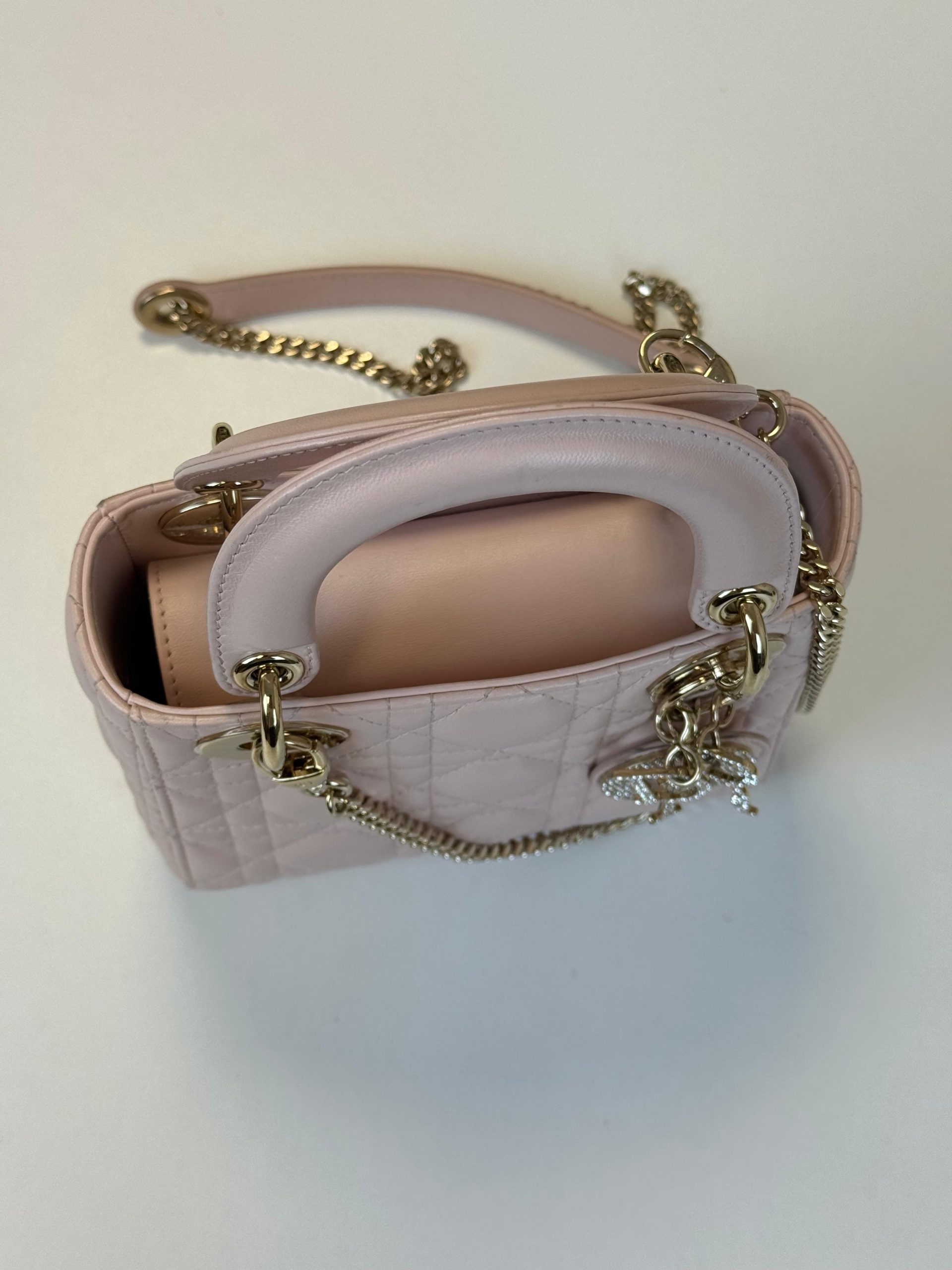 Borsa Mini Lady Dior Rosa Cipria - immagine 8