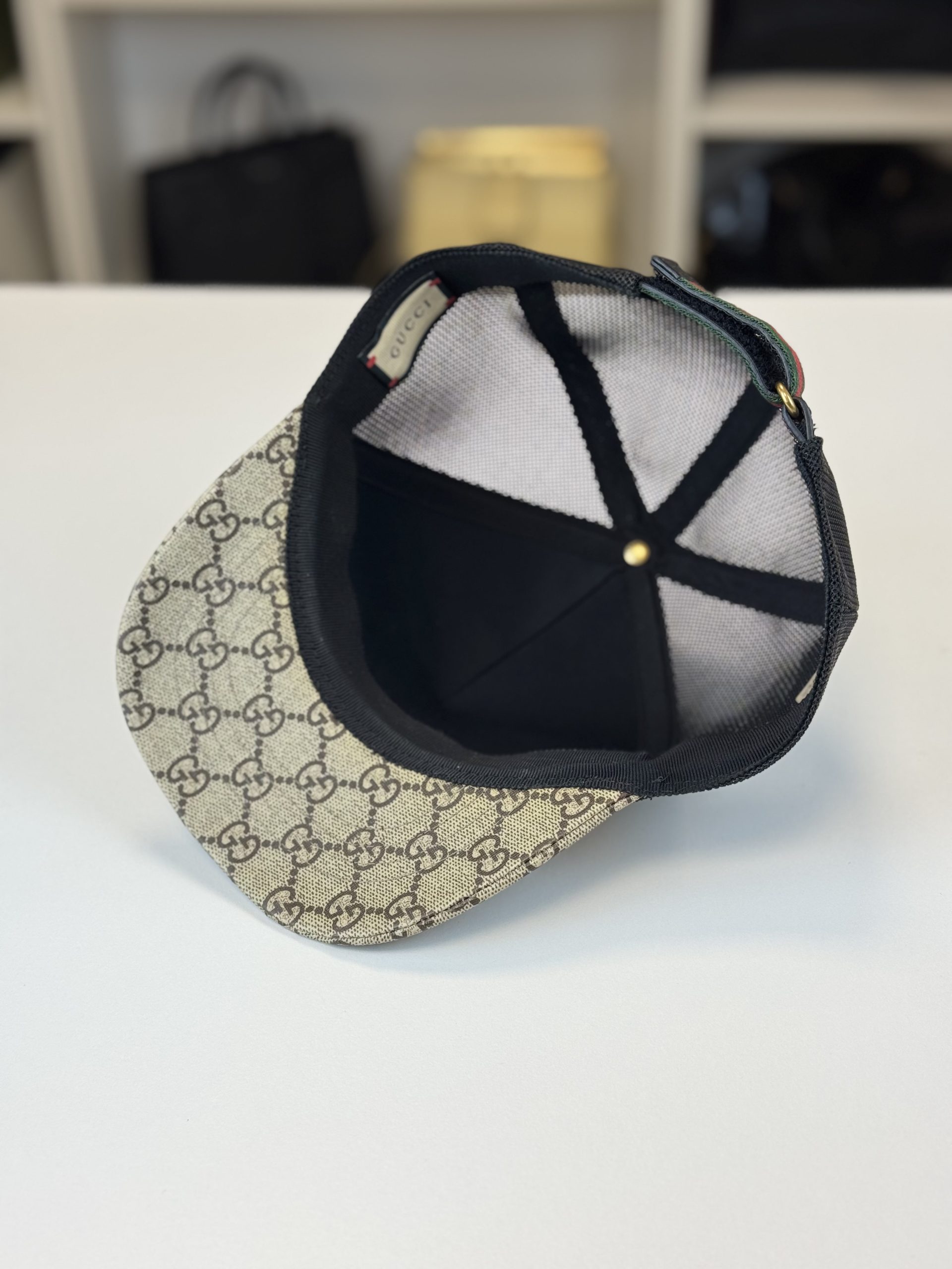 Cappello Gucci GG Supreme in Tela Beige Tigri - immagine 3