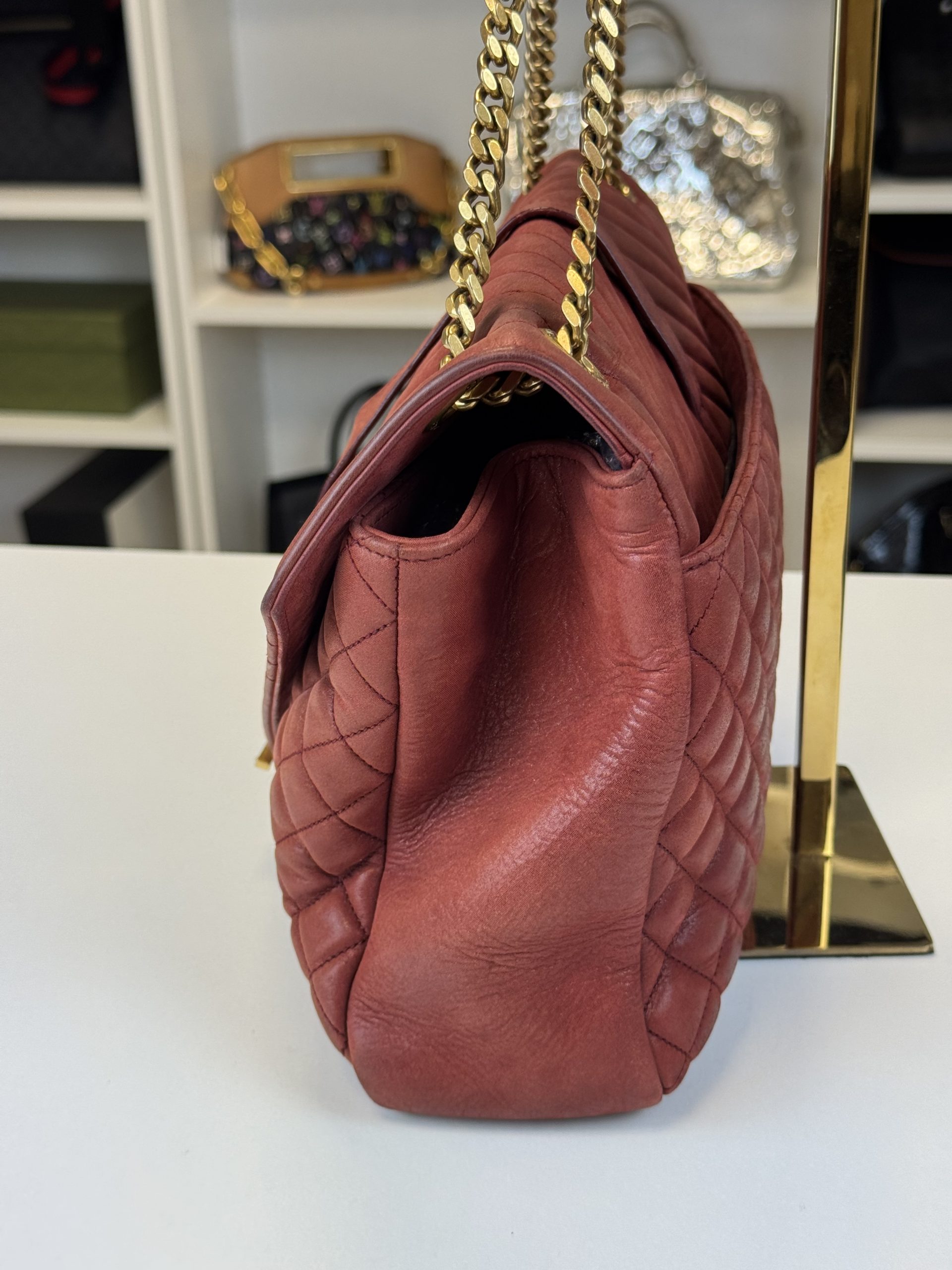 Borsa Saint Laurent Envelope in Pelle Rossa - immagine 15