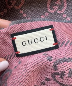 Sciarpa Gucci in Lana GG Grigio e Rosa - immagine 5