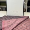 Sciarpa Gucci in Lana GG Grigio e Rosa
