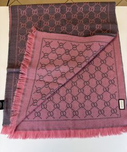 Sciarpa Gucci in Lana GG Grigio e Rosa - immagine 7