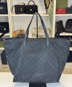 Borsa Tote Gucci in Nylon Nero GG - immagine 2