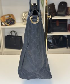 Borsa Tote Gucci in Nylon Nero GG - immagine 10