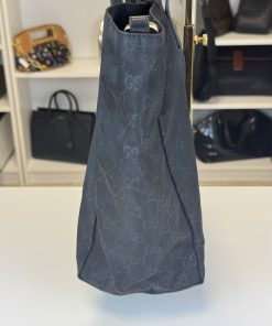 Borsa Tote Gucci in Nylon Nero GG - immagine 9