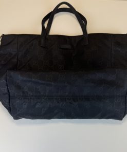 Borsa Tote Gucci in Nylon Nero GG - immagine 7