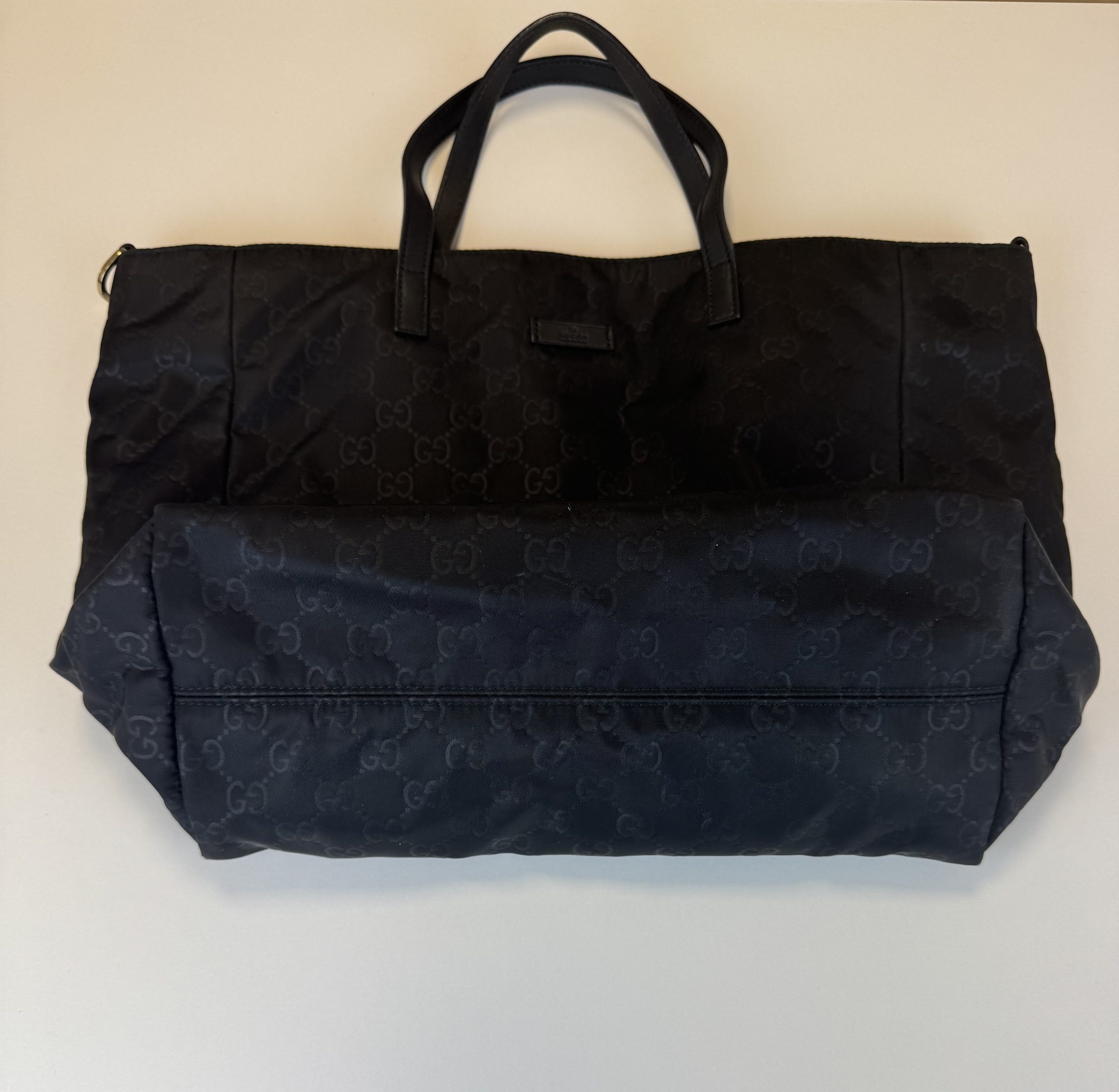 Borsa Tote Gucci in Nylon Nero GG - immagine 7