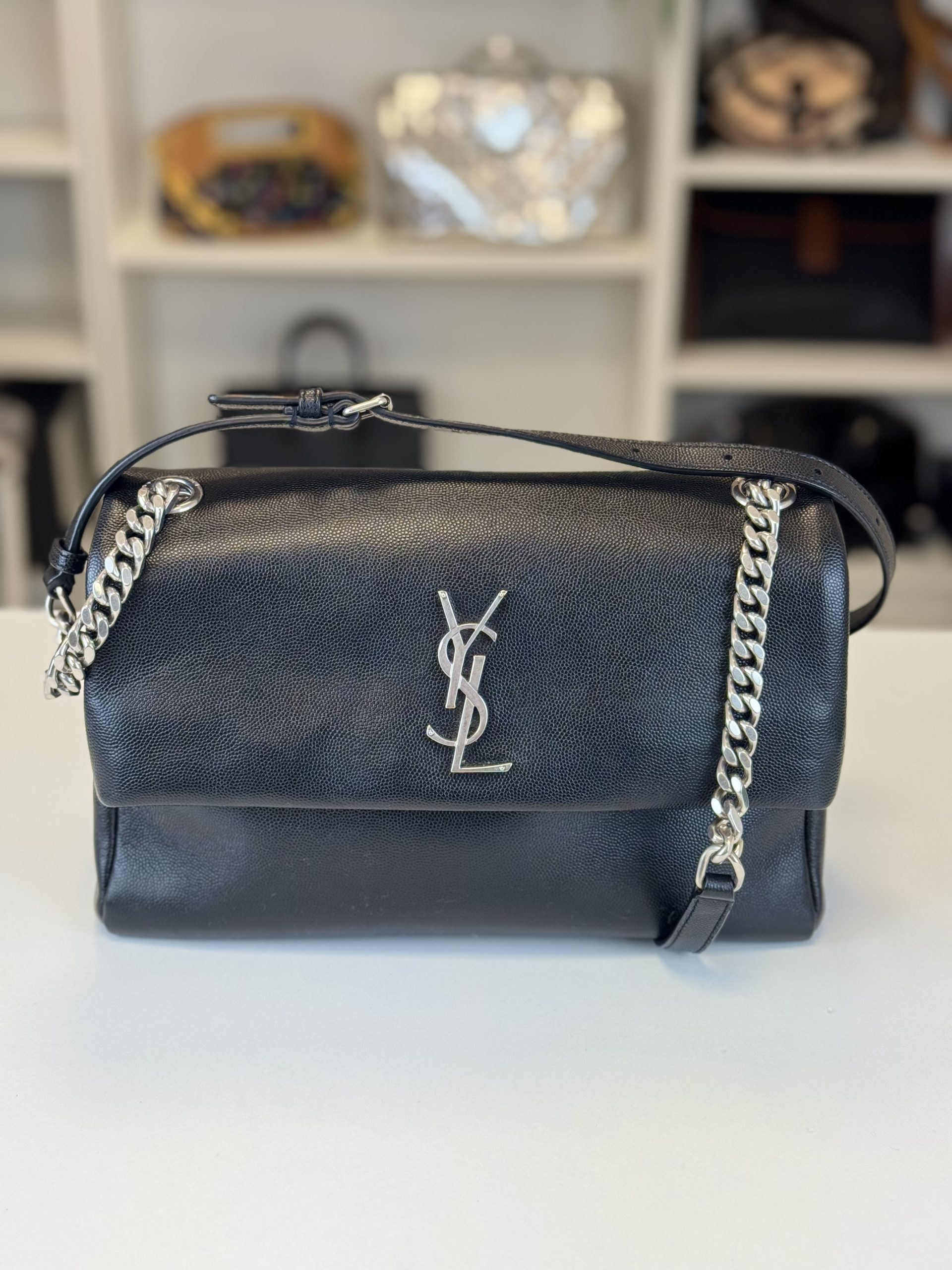 Borsa Saint Laurent West Hollywood in Pelle Nera