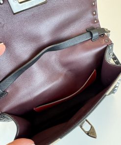 Borsa a Tracolla Valentino Garavani Rockstud in Tessuto Effetto Giraffa Bianco e Nero - immagine 13