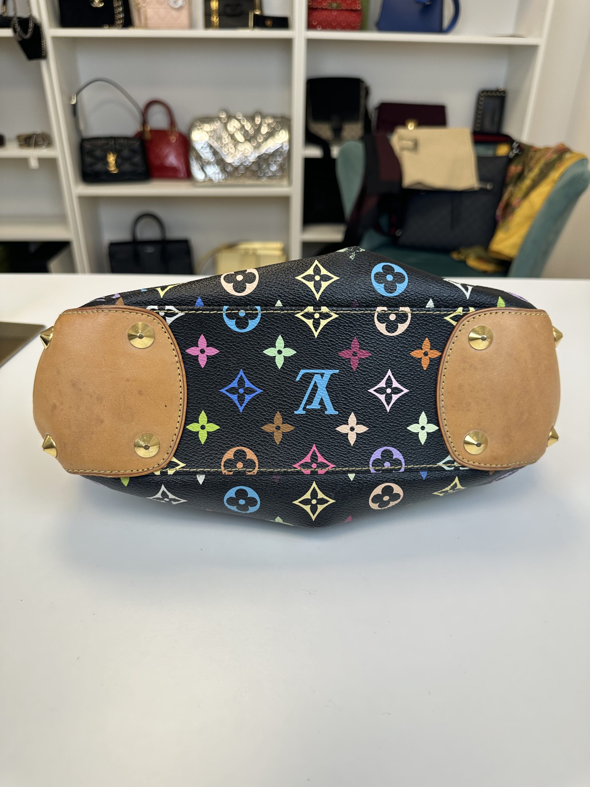 Borsa Louis Vuitton Judy Murakami Tela Monogram Multicolore Base Nera - immagine 16