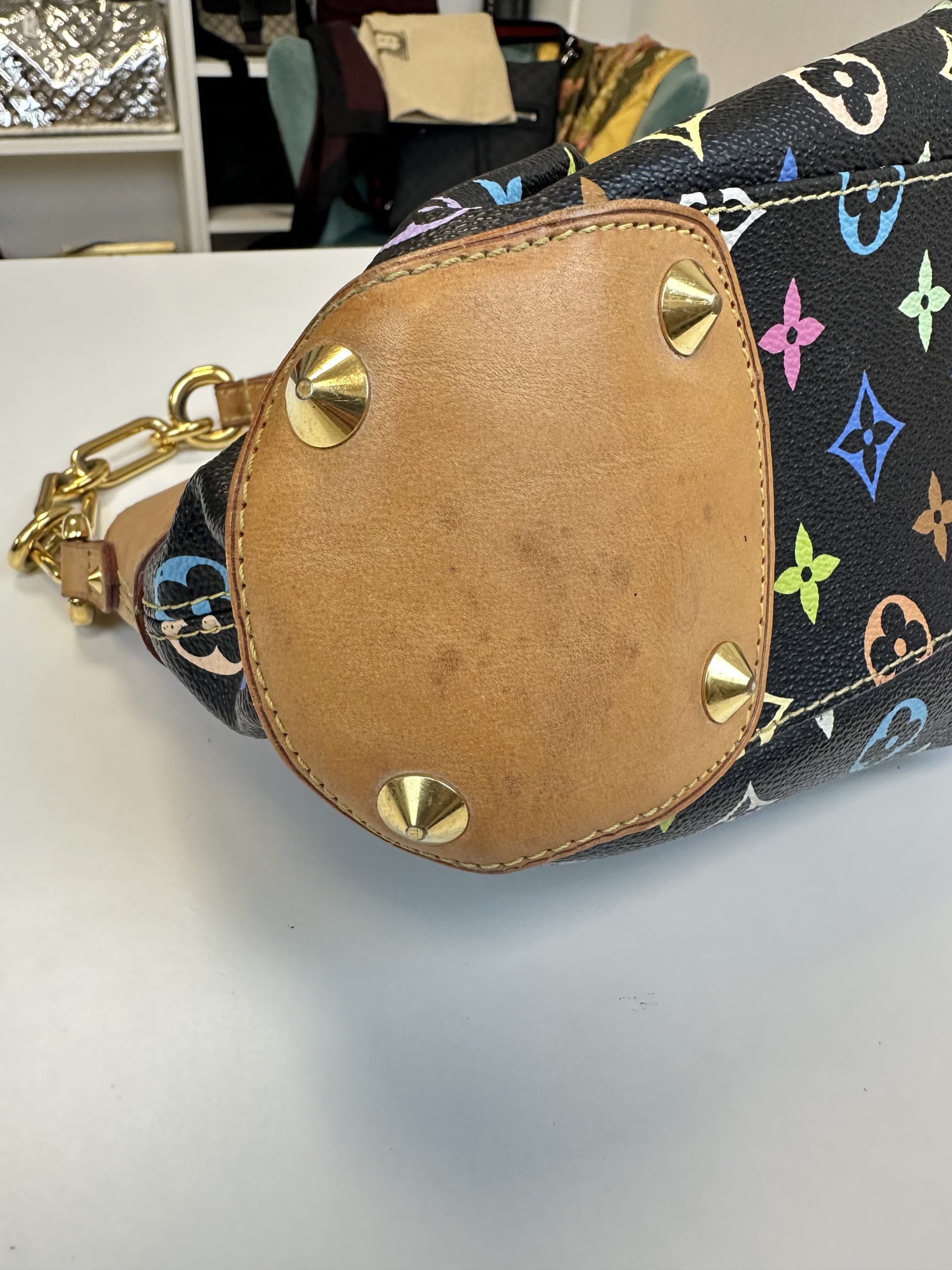 Borsa Louis Vuitton Judy Murakami Tela Monogram Multicolore Base Nera - immagine 15