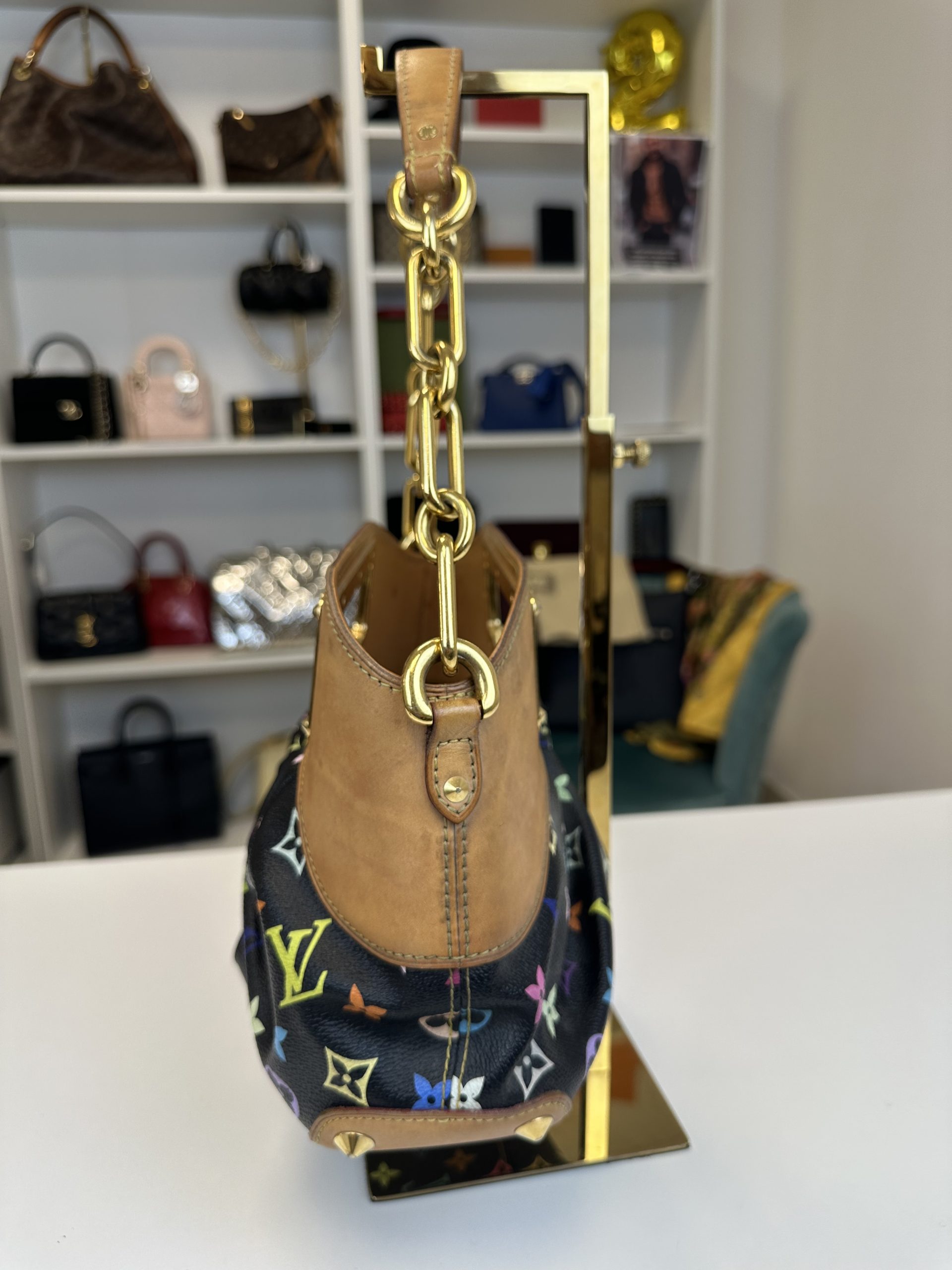 Borsa Louis Vuitton Judy Murakami Tela Monogram Multicolore Base Nera - immagine 10
