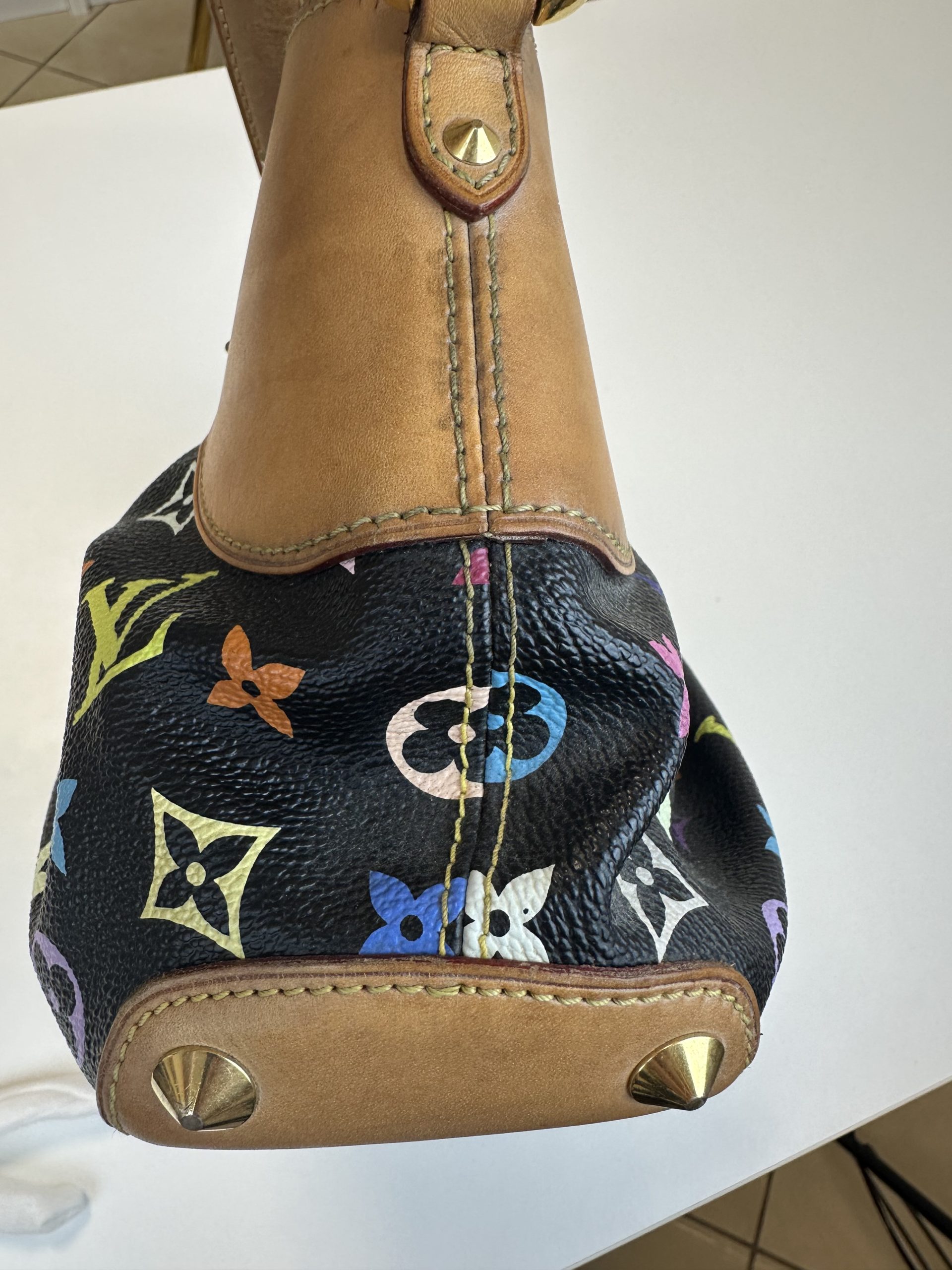 Borsa Louis Vuitton Judy Murakami Tela Monogram Multicolore Base Nera - immagine 9
