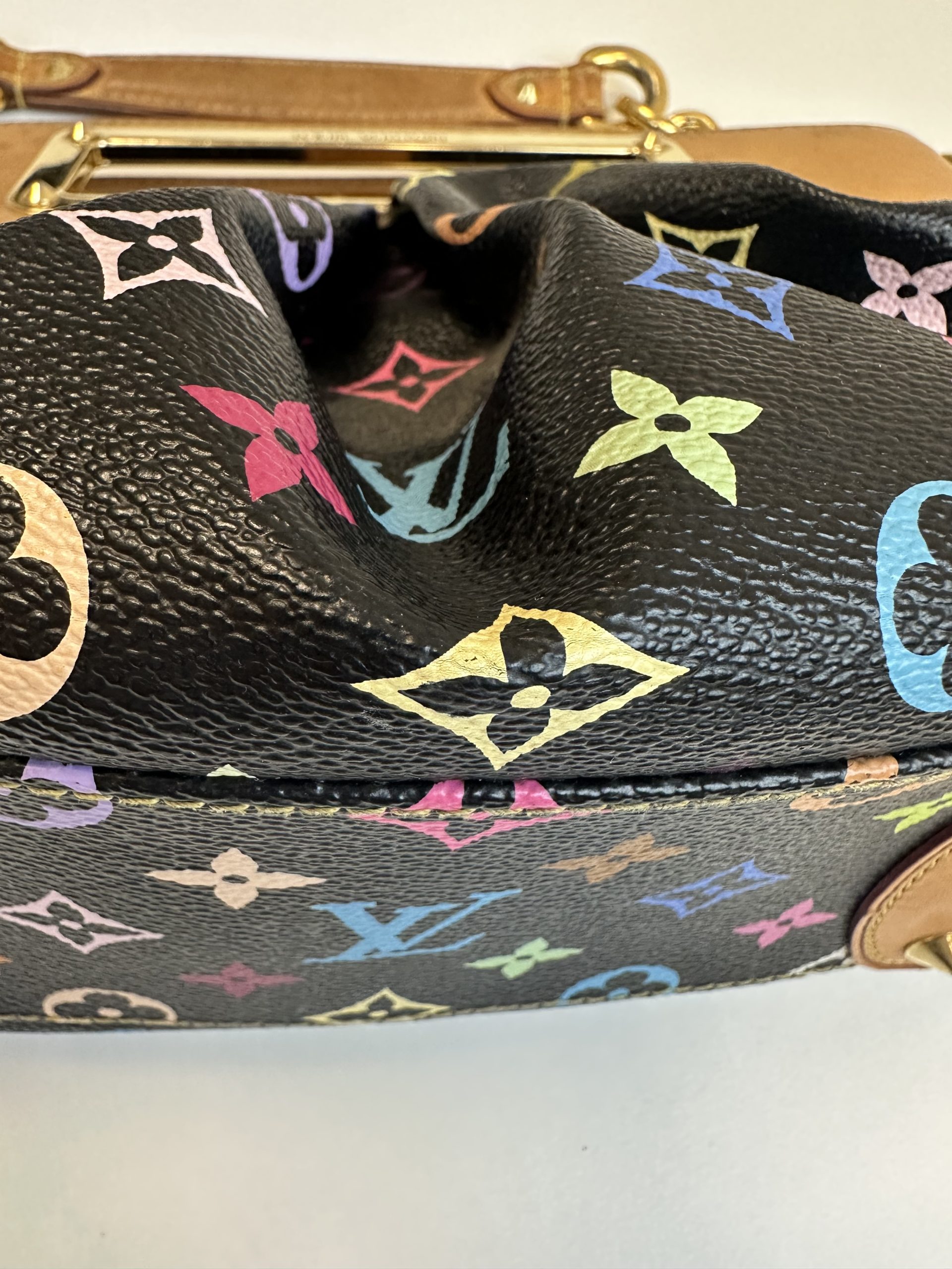 Borsa Louis Vuitton Judy Murakami Tela Monogram Multicolore Base Nera - immagine 7