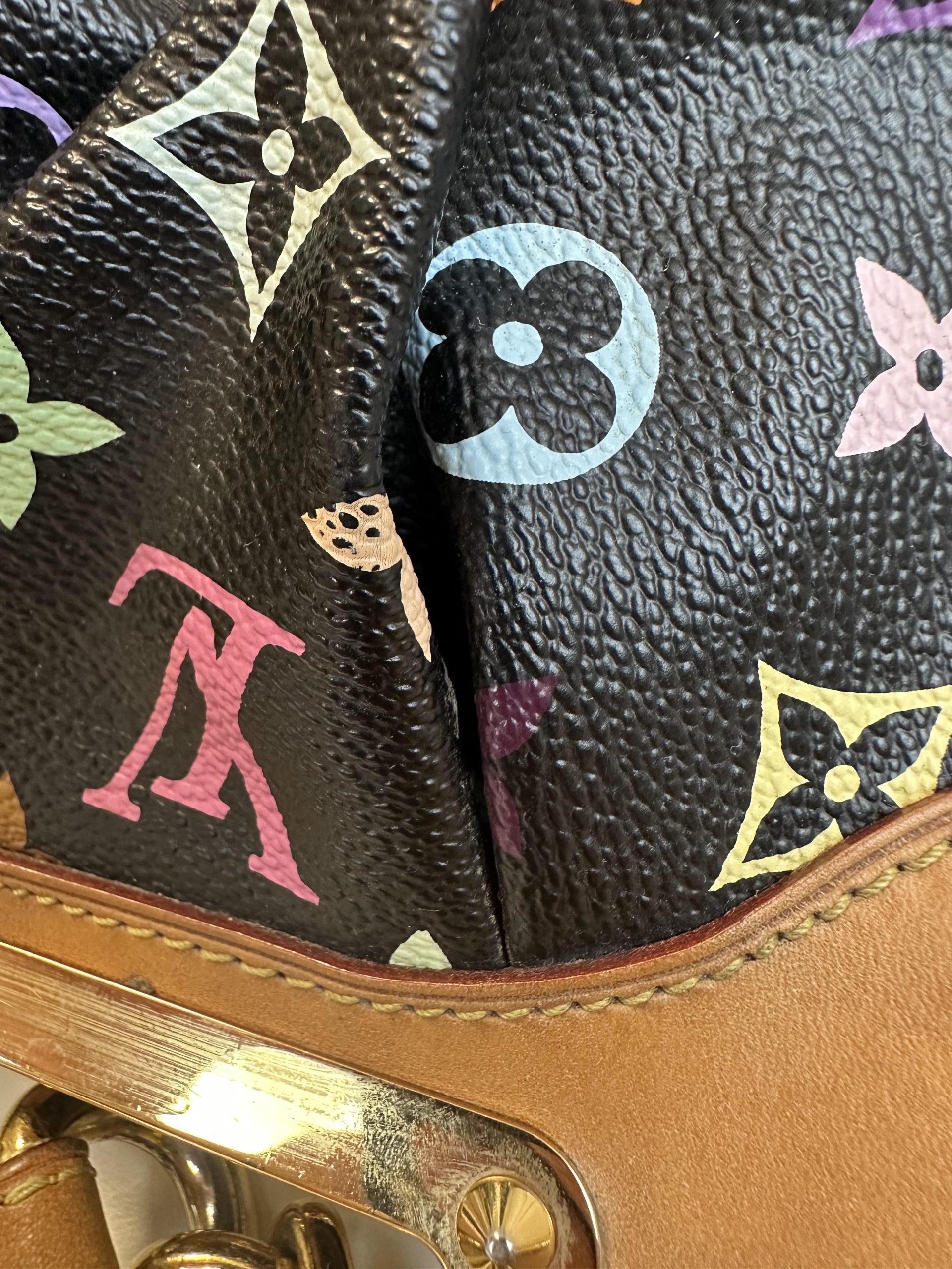 Borsa Louis Vuitton Judy Murakami Tela Monogram Multicolore Base Nera - immagine 3