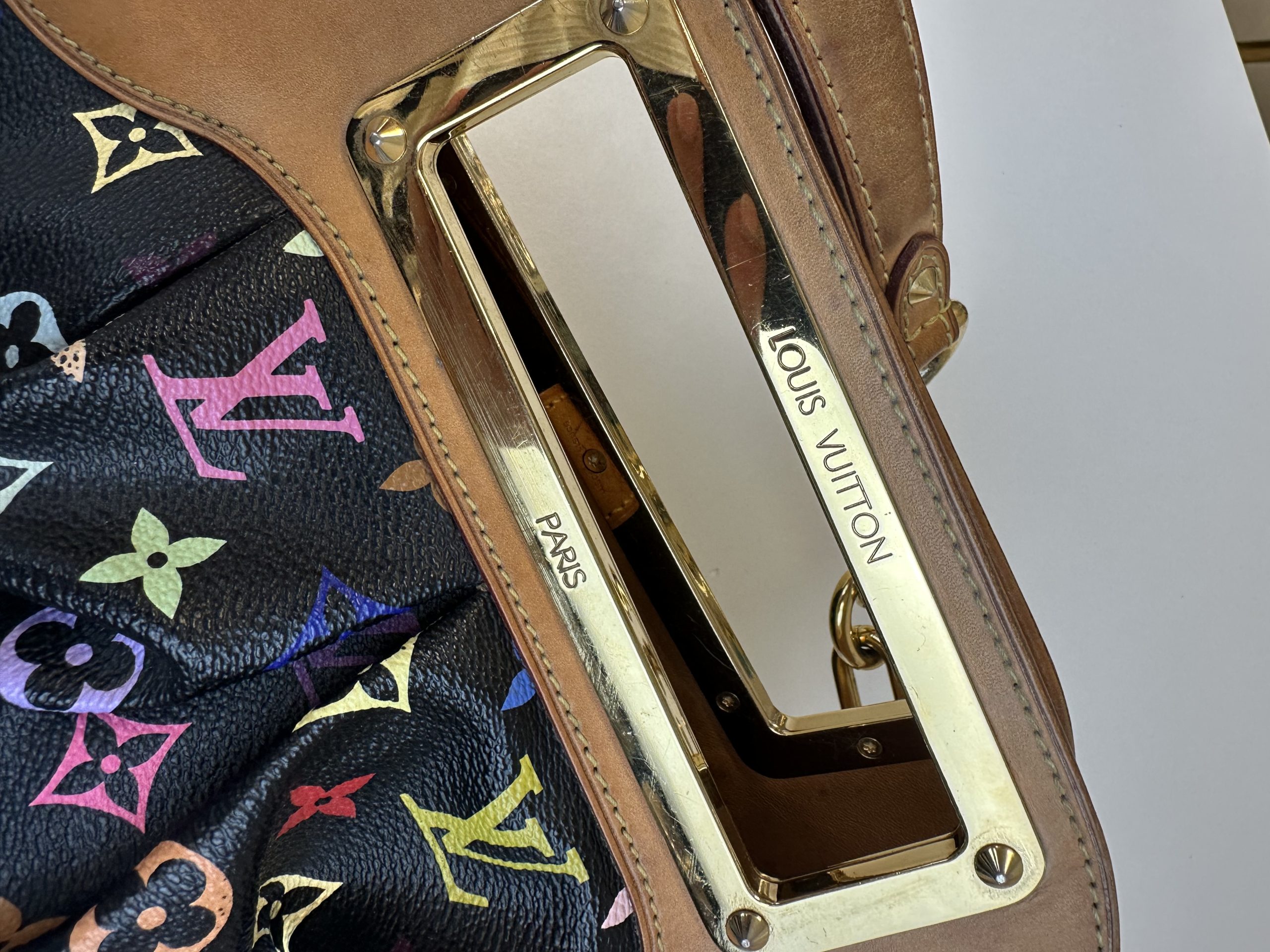Borsa Louis Vuitton Judy Murakami Tela Monogram Multicolore Base Nera - immagine 2